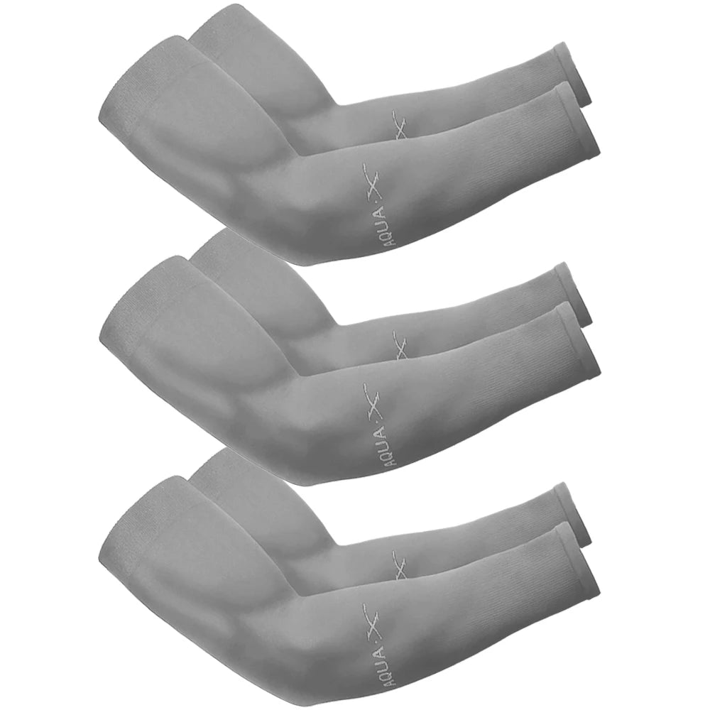 3Pairs Fashion Sun Ice Silk Sleeves Unisex Summer Sun Protection Arm Sleeves Suitable for Outdoor Riding, Driving, Fishing Beauty World Shop