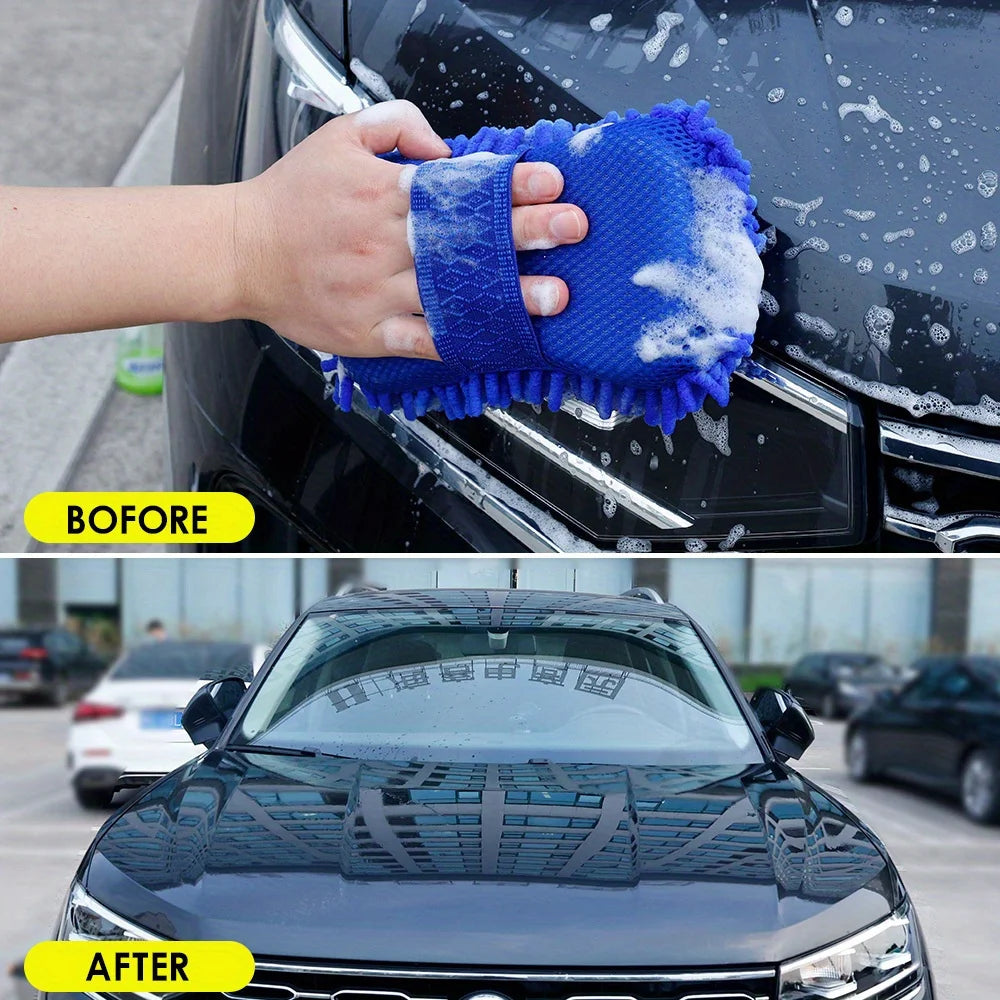 Washing Sponge Brush Soft Chenille Coral Fleece Microfiber Washing Brush Car Body Cleaning Water Absorbtion Brushes Detailing Beauty World Shop