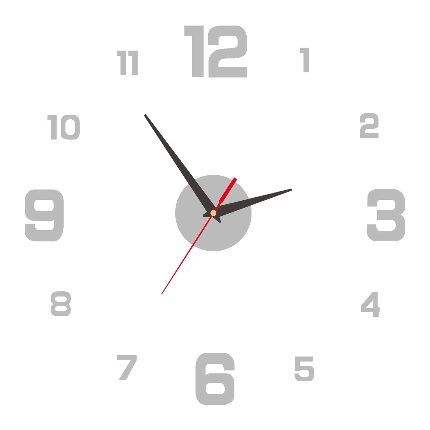 3D Creative Frameless DIY Wall Hanging Clock Wall Stickers Home Mute Digital Clock Living Room Office Wall Decoration Beauty Fashion