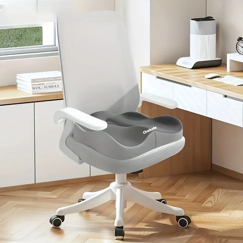 1pc Memory Foam Seat Cushion - 3D Ergonomic Support| Light Green & Grey, Washable Polyester, Car/Office Essentials Beauty World Shop