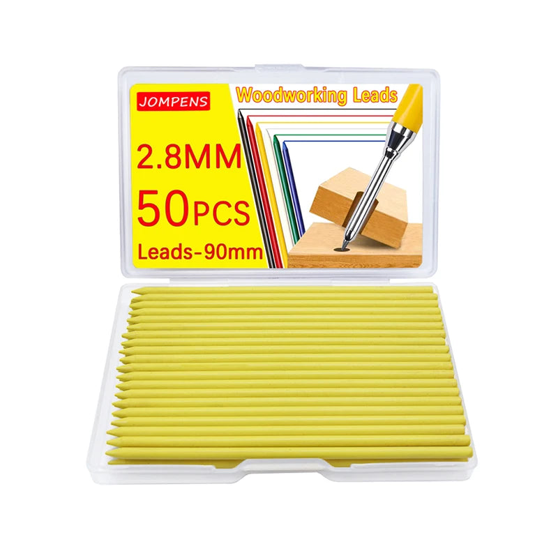 50pcs 2.8mm Solid Carpenter Pencil Replaceable Leads, Deep Hole Marking Architectural Painting Woodworking Automatic Pencil Lead Beauty World Shop
