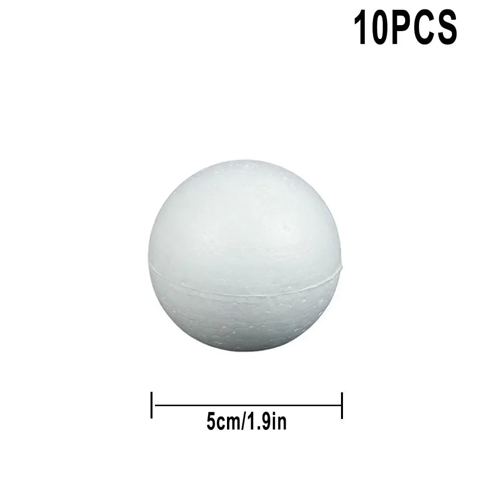10pcs Solid Foam Ball Polystyrene Balls 50mm-100mm Round DIY Accessory Handmade For Party Celebration Christmas Decoration Beauty World Shop