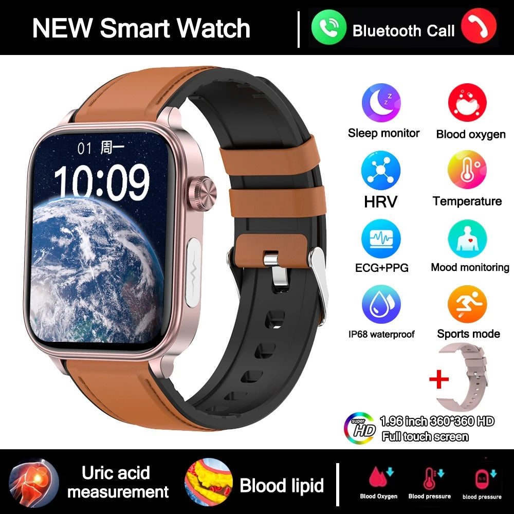 2025 New 24-Hour Health Monitoring Smart Watch Men Uric Acid Blood Lipids Heart Rate Bluetooth Call Smartwatch Women Beauty World Shop