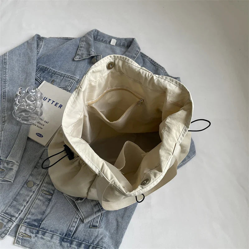 1 Piece Large Capacity Tote Bag fashion Shoulder Canvas Bag Work Commuting Bucket Bag Home Accessories Store