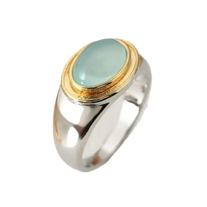 Fashion Sliver Color Green Color Oval Zircon Simple Rings For Women Birthday Gift Accessories Custom Jewelry Beauty World Shop