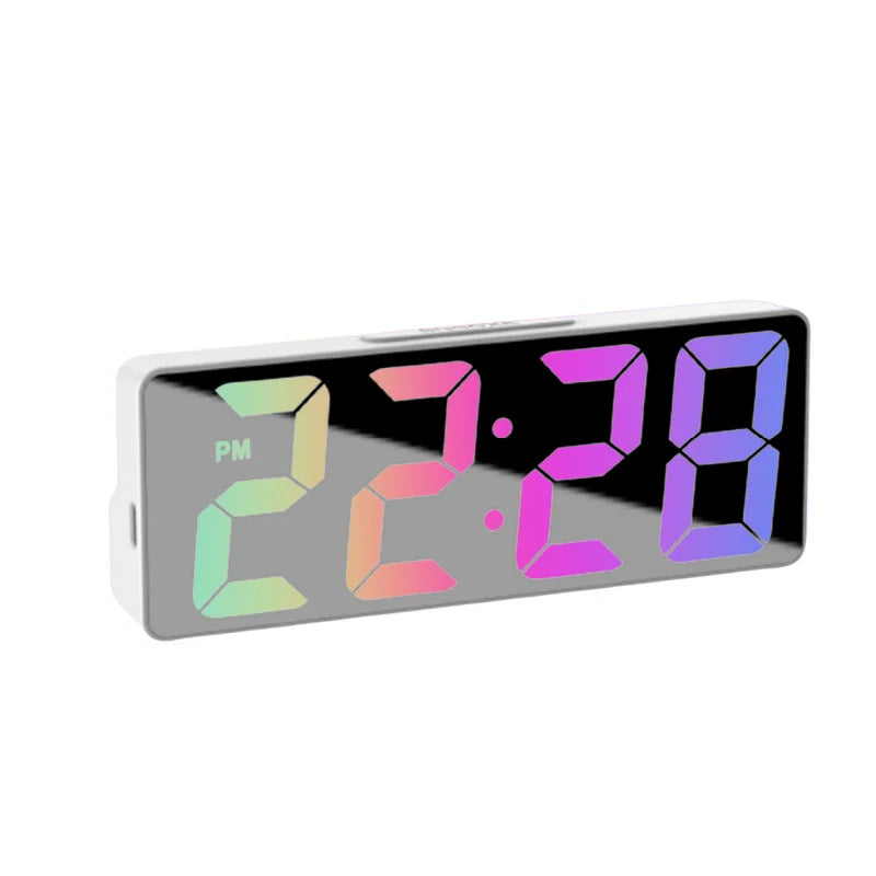 Latest Digital Clock LED Alarm Clock Bedroom Electronic Desktop Clock With Temperature Display Adjustable Brightness 12/24 Hours Beauty World Shop