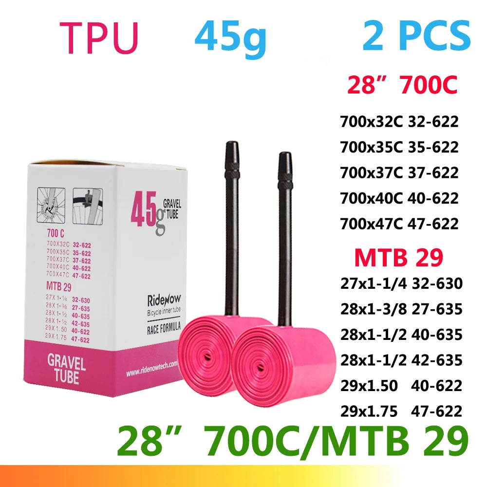 RideNow TPU Bike Inner Tube 700C 700x18 23 25 28 32 35 37 40 47C Road Bicycle Tire MTB Bike Camera 29x1.5 1.75 1.9 pneu aro Beauty World Shop