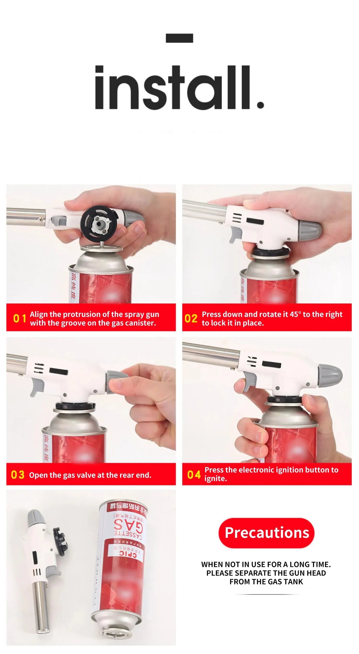 Torch Cooking AutoIgnition Butane Gas Welding-Burner Welding Gas Burner Flame Gas Torch Flame Gun Blow for BBQ Camping Cooking Beauty World Shop