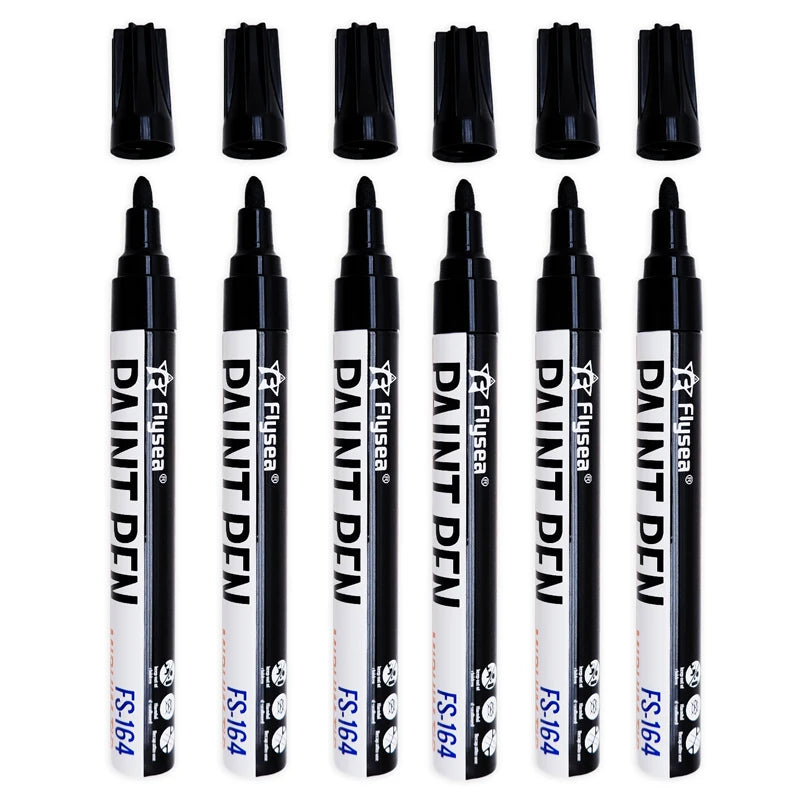 Black/White Oil Based Paint Pens, Permanent Marker for Metal, Wood, Canvas, Fabric, Plastic, Tire, Glass, Waterproof Beauty World Shop