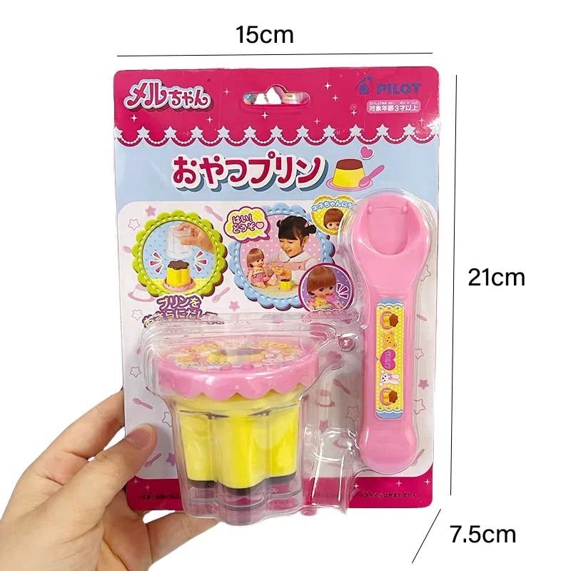 Feeding Pudding Feeding Toy Cute Pink Jelly Strawberry Pudding Set Desktop Ornament Models Desk interior for Children Funny Gift Beauty World Shop