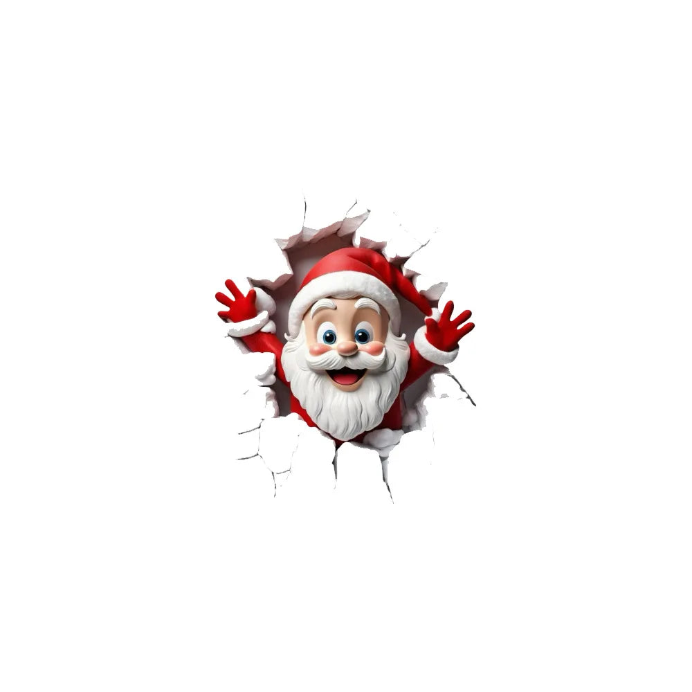1PC Christmas Toilet Sticker Santa Claus Breaking Through the Wall Toilet Decal Self-adhesive, Removable Bathroom and Bedroom Wa Beauty World Shop