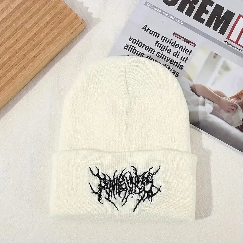 Warm Women Men Winter Beanies Hats Gothic Street Punk Knitted Bonnet Caps 100% acrylic Fashion Keep Warm Skullies Beanies Hats Beauty World Shop