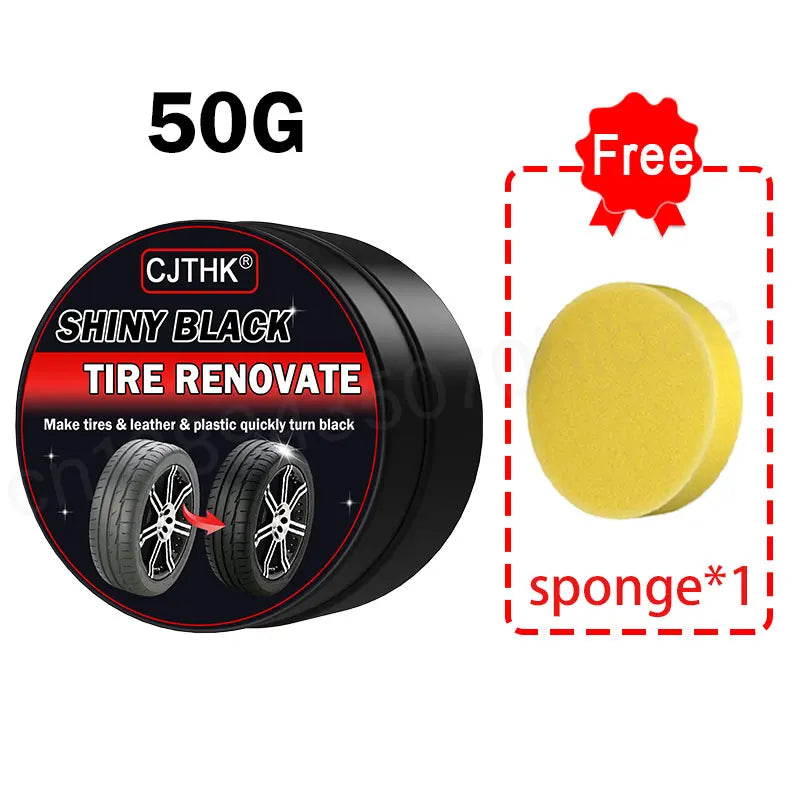 50g Tire Coating Wax Car Tire Retreading and Film Plating Cream Tire Shine Coating Wax Auto Rubber Parts Shiny Paste Anti-Aging Beauty World Shop