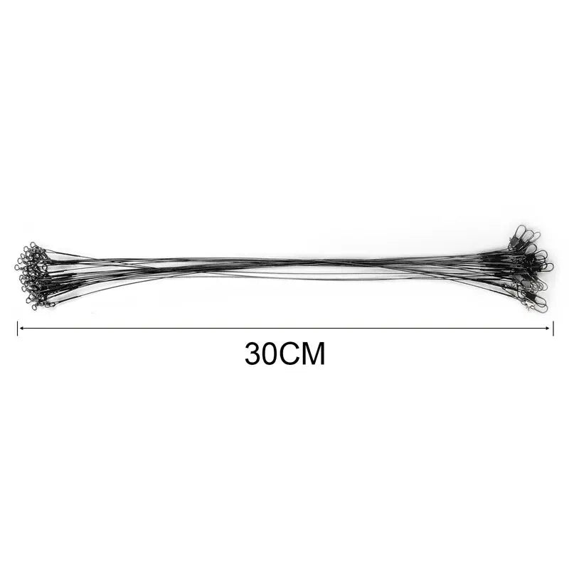 20PC Anti Bite Steel Fishing Line 15/20/25/30cm Steel Wire Leader With Swivel Fishing Accessory Fishing Wire Olta Leadcore Leash Beauty World Shop