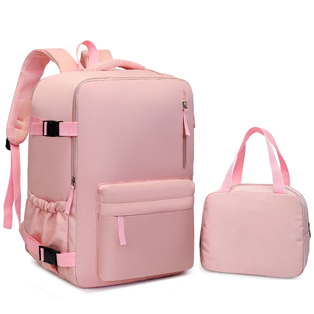 2-Piece 40×30×20cm 180 ° Full Opening Backpack Set, Large Carry-On with Tote Bag for Travel, Business, School & Daily Commuting Beauty World Shop
