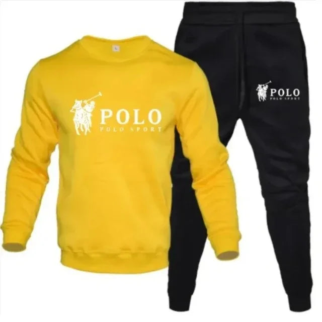 Men's autumn and winter sets of round-neck sweatshirts and jogging pants autumn and winter fashion outdoor fitness and casual Beauty World Shop