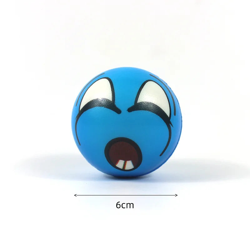 12Pcs Stress Relief Expression Soft Balls Toy Fun Sponge Stress Ball Squeeze Smiley Face Grimace PU Foam For Sports Toy Ball Beauty World Shop
