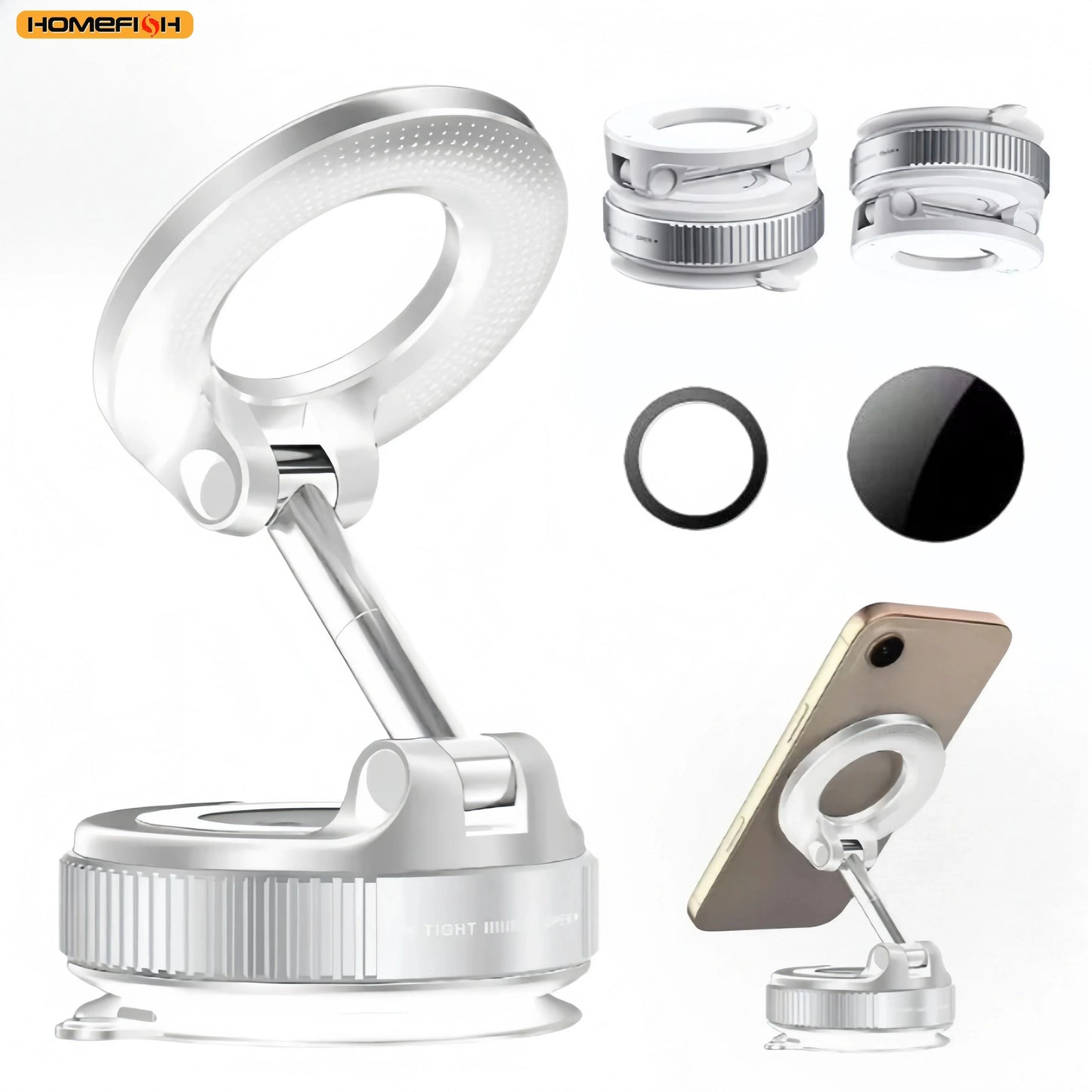 HOMEFISH K007 Magnetic Phone Holder|Three-axis Rotation For Free Adjustment|A Convenient Choice For Multiple Scenarios. Beauty World Shop
