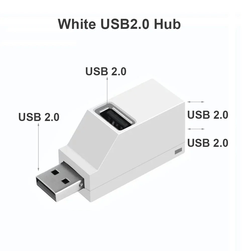 USB 3.0 HUB Adapter Extender Mini Splitter Box 1 to 3 Ports High Speed USB 2.0 For PC Laptop U Disk Card Reader Beauty World Shop