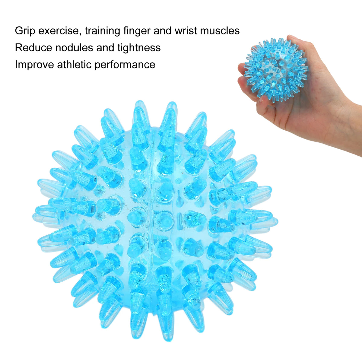 Spiky Ball Hollow Soft Transparent Strength Recovery Exercise Stress Relief Massage Ball for Hand Wrist Beauty World Shop