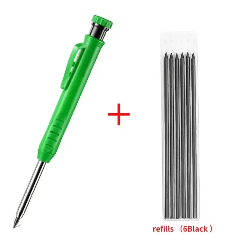 Solid Carpenter Pencil Set Woodworking Tools Mechanical Pencil 5 Colors Refill Construction Job Tools Carpentry Marking Scriber Beauty World Shop
