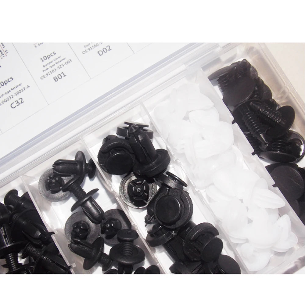 GM Rivet OPP Bag Or Box 6 Kinds of Auto Parts Quick Fastening Plastic Buckle 100 Pieces Mixed Beauty World Shop