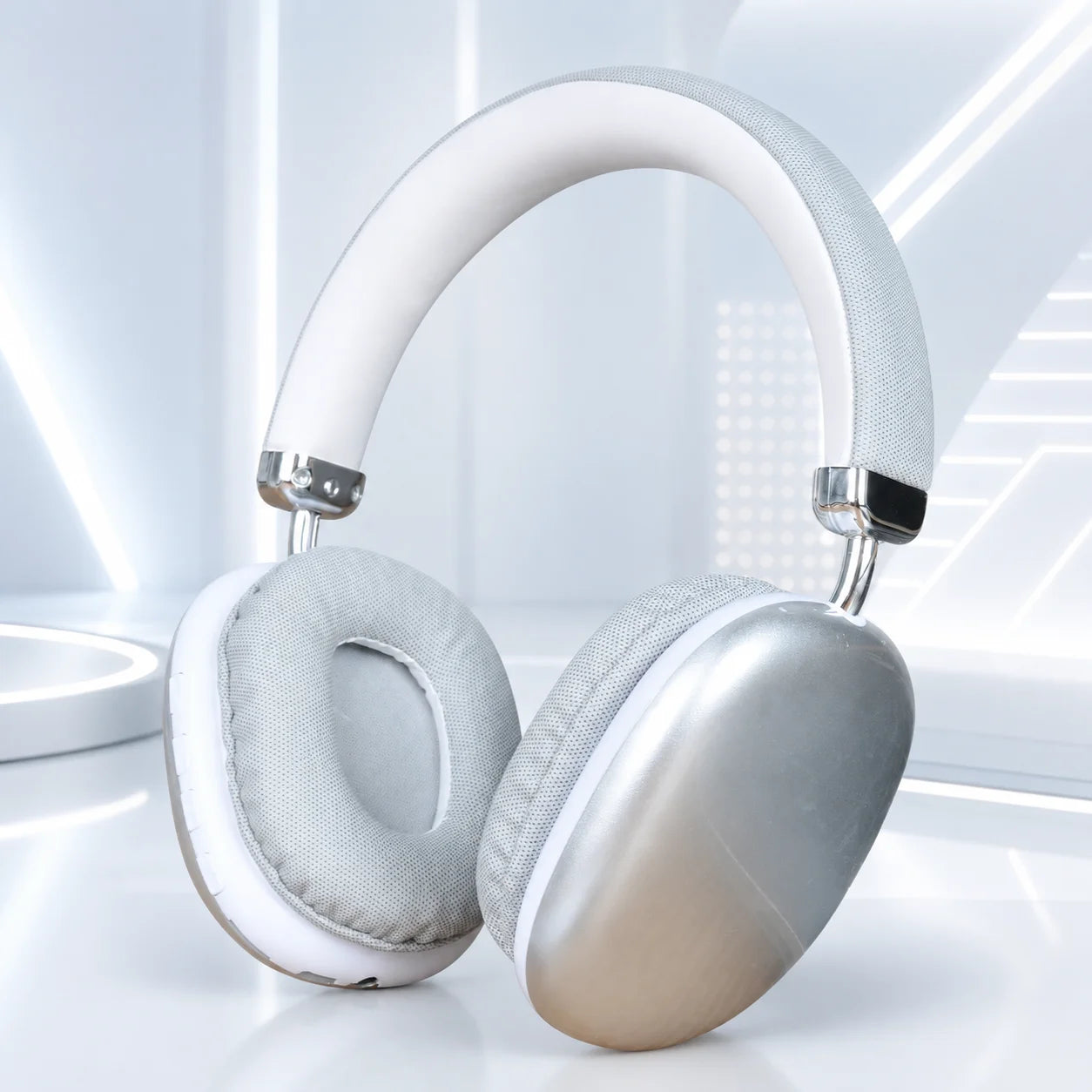 Bluetooth Headphones Over Ear Wireless Headset HiFi Music Gaming Comfortable Mic for iPhone Android PC Silver Beauty World Shop