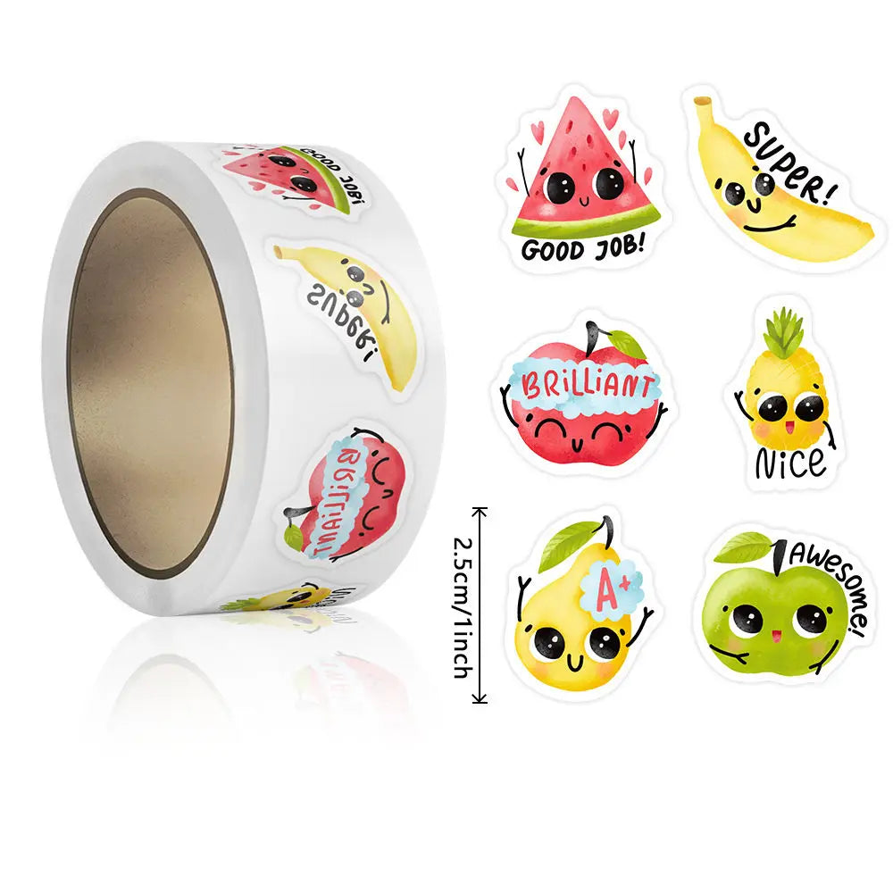 100-500pcs Stationery Stickers Birthday Party Back ground Fruits Balloon Happy Banner Refrigerator Vegetable Stickers Beauty World Shop