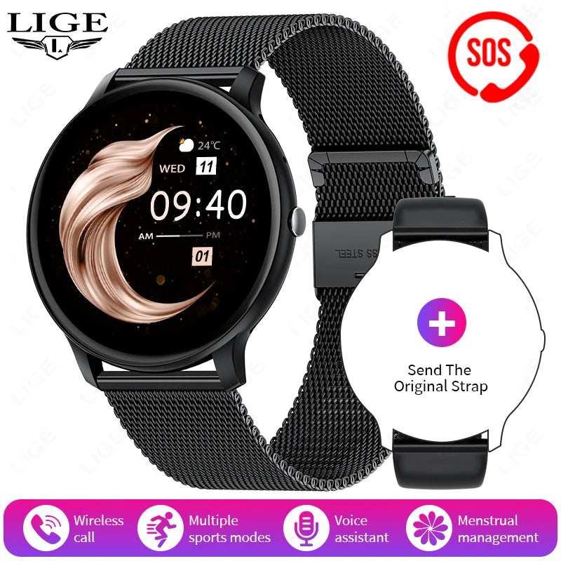 2025 New Smart Watch Women Men Bluetooth Call Sports Fitness Watches Heart Rate Health Monitor Smartwatch Ladies For Android iOS