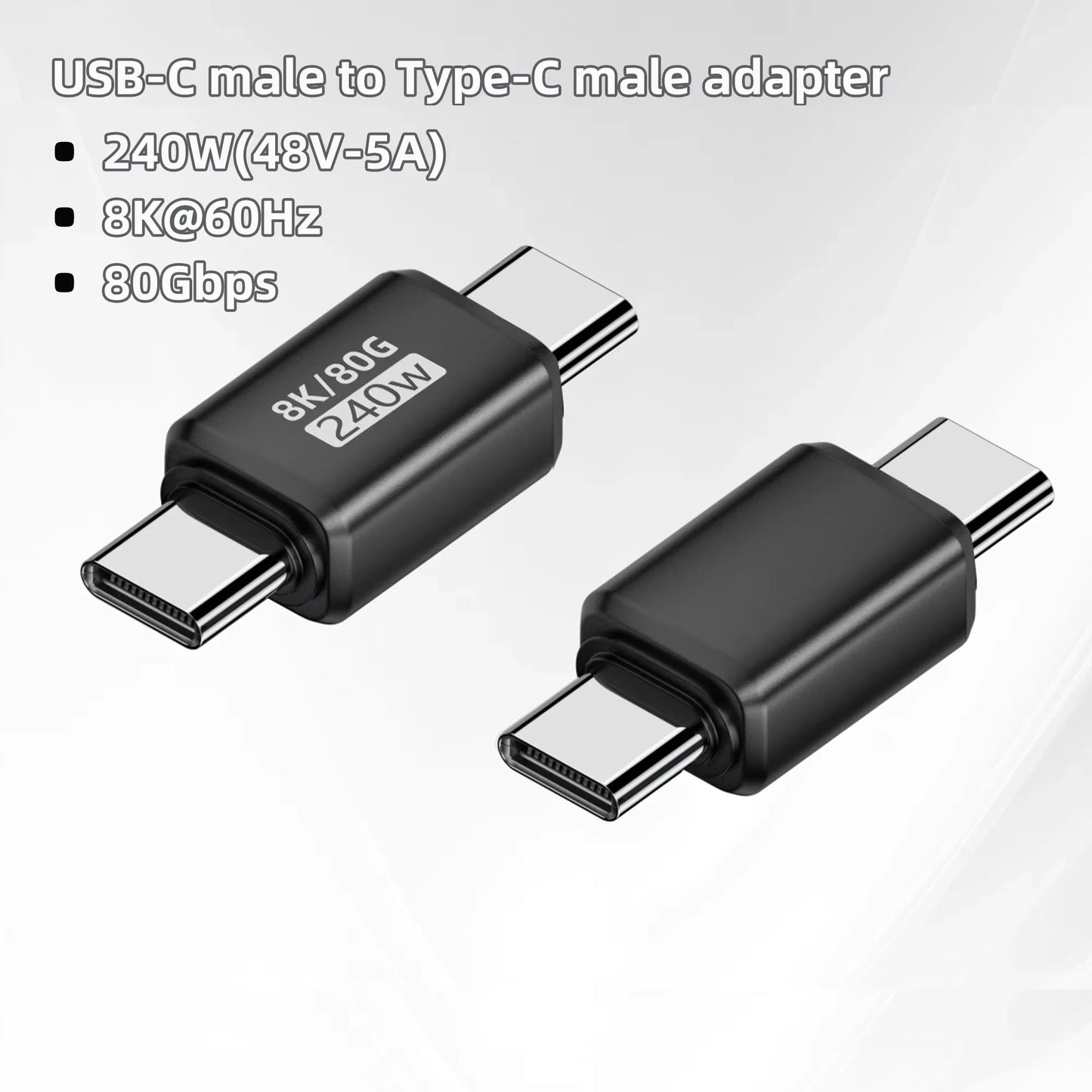 USB4.0 PD240W 8K60Hz Charger Connector for 80Gbps High Speed USB C OTG U-Shape Straight Angle dapter For Macbook iphnoe15/16