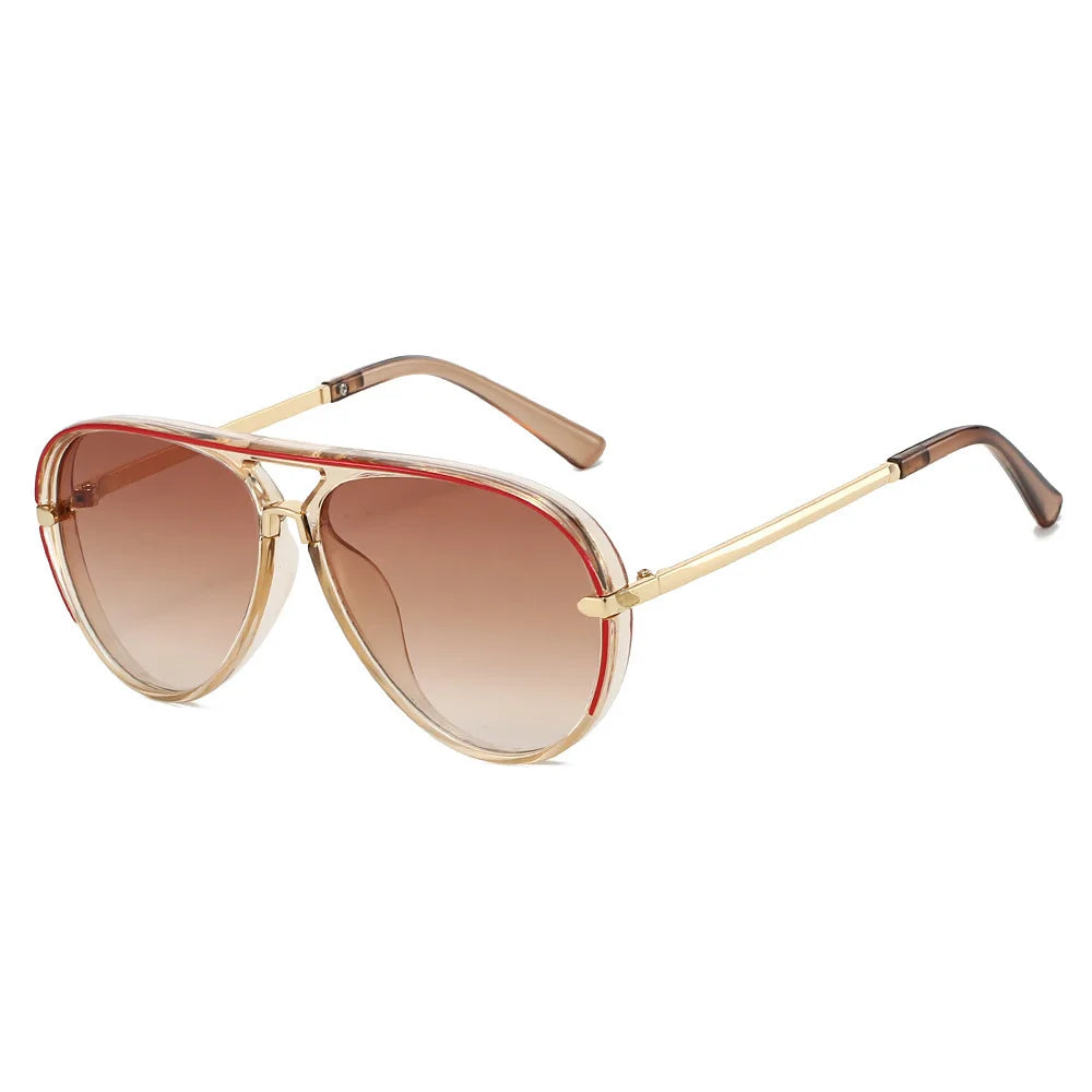 Trendy Oversized Pilot Sunglasses Women Men Vintage Retro Classic Designer Sun Glasses UV400 Protection Fashion Ladies Shades Beauty World Shop