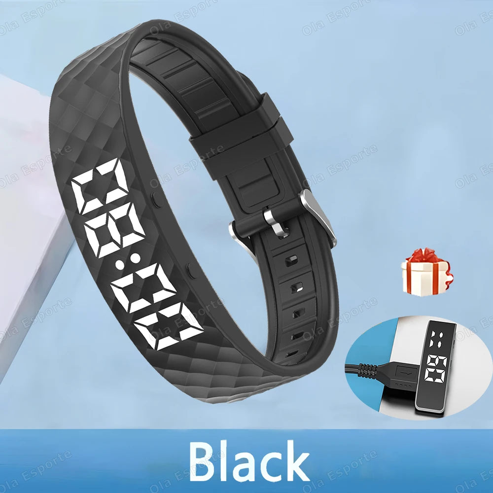 Vibrating Alarm Clock Watch Heavy Sleepers Silent Wake-Up Smart Bracelet Men Women Adjustable Wearable Vibration Wrist Band Ht30 Beauty World Shop