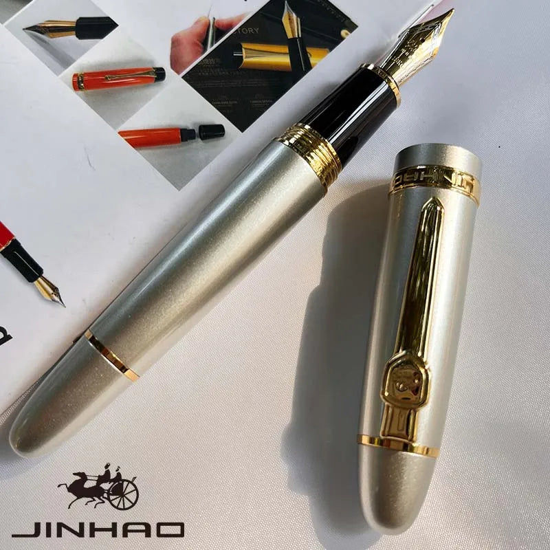 1 PCS JINHAO 159 Classic Design SIlver Trim Calligraphy Iridium Business Pen With Converter Beauty World Shop