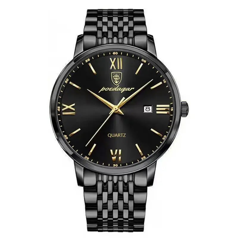 POEDAGAR Luxury Sports Men's Wristwatch Stainless Steel Waterproof Date Man Watch High Quality Casual Fashion Quartz Men Watches Beauty World Shop