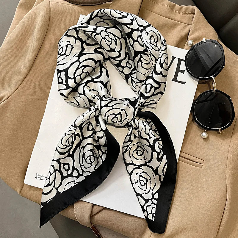 Fashion Scarves for Women Shawl Print Silk Satin Hijab Scarf Female Bandana 70*70cm Luxury Brand Square Shawls Scarfs For Ladies Beauty World Shop