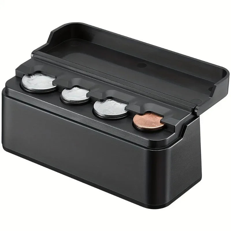 Car coin storage box - Suitable for home and car use - Money box - Universal for most car models to store and retrieve coins Beauty World Shop