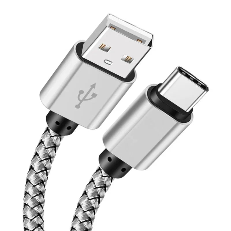USB A to Type C Charging Cable 2A Fast Charger Nylon Data Cable 1M 2M 3M For Iphone Android Huawei Samsung TypeC Charging Device Beauty World Shop