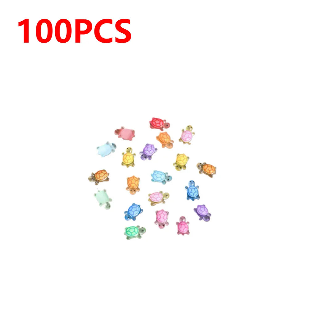 100-500pcs Mini Resin Turtles Night Glow Turtle Figurines Multi-Function Glow in The Night Turtle Miniatures for Micro Landscap Beauty World Shop