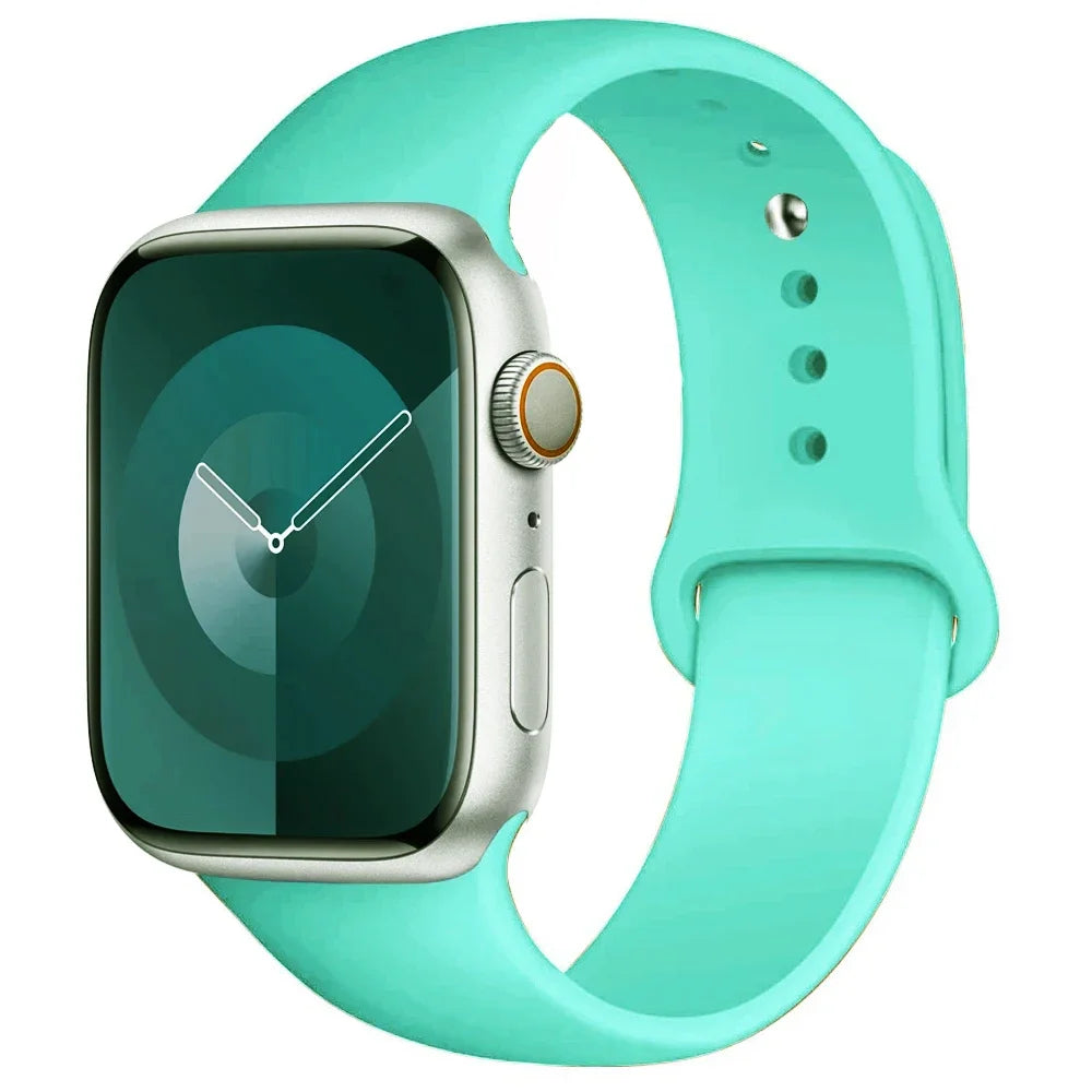 Silicone Band For Apple Watch strap 44mm 45mm 40mm 41mm 42-38mm 45 mm sport bracelet iwatch series 8 7 6 5 4 3 SE 9 Ultra 2 49mm Beauty World Shop
