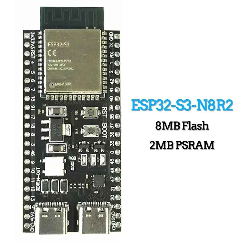 ESP32-S3 Wifi BT Module Development Board for Arduino IDE ESP32-S3-WROOM1 N16R8 N8R2 44Pin Type-C 16MB Flash 8M PSRAM ESP32 S3 Beauty World Shop