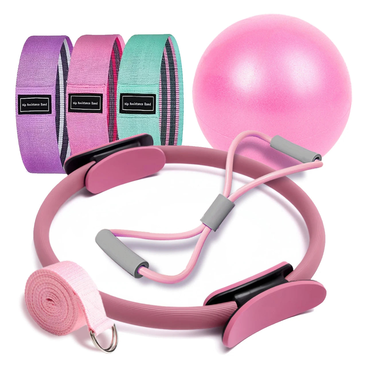 NEW Pilates Ball And Ring Set Pilates Fitness Ring Resistance Band Exercise Workout Fitness Equipment For Pregnancy Postpartum Beauty World Shop