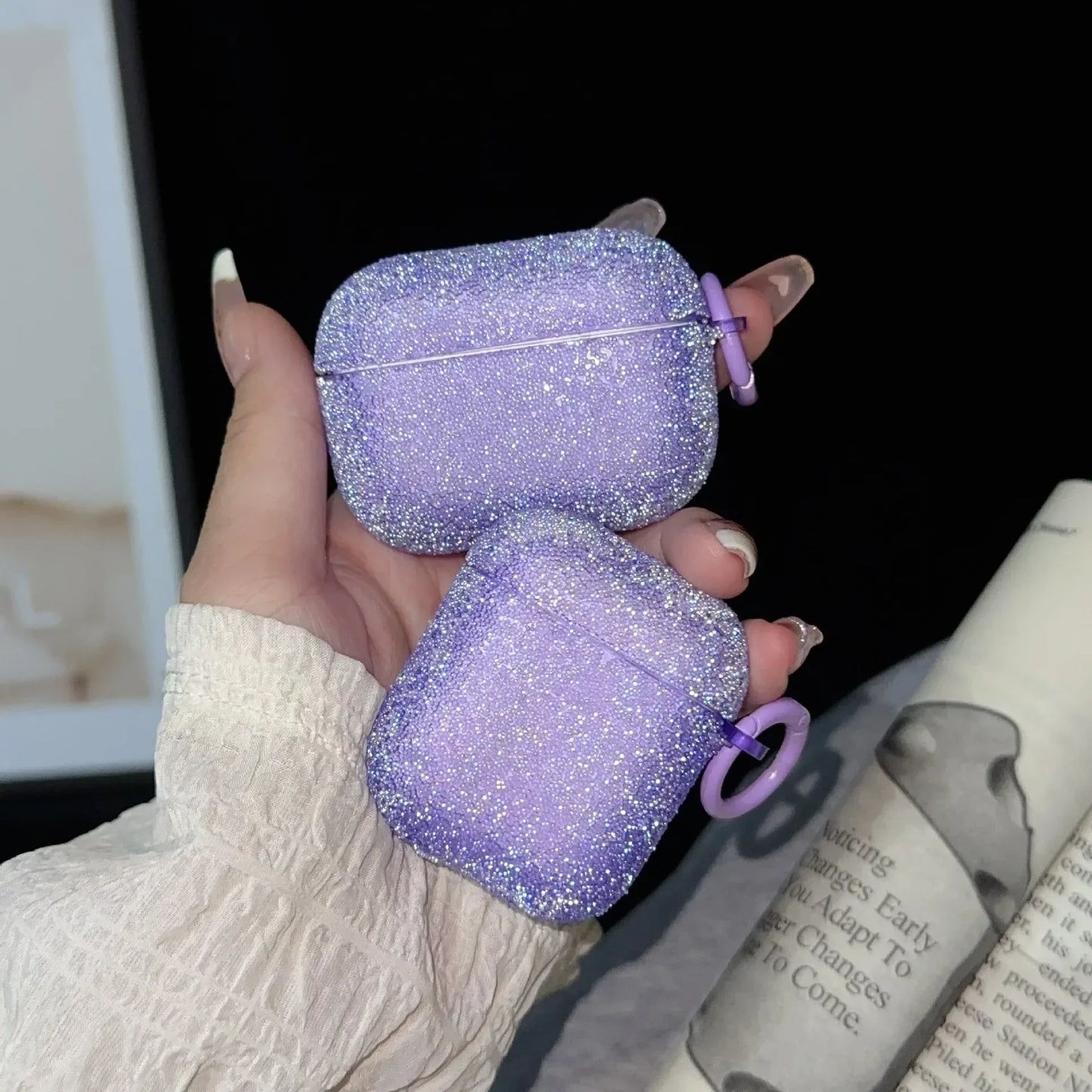 For Airpods 4 3 2 1 Glitter Rhinestone Case Bling Matte Protective Funda For Airpods Pro 2 Bluetooth Earphone Bag