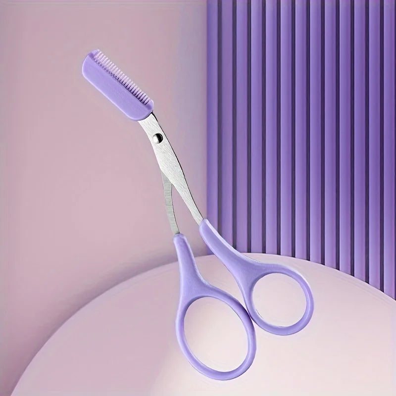 Stainless Steel Eyebrow Trimming Scissors With Comb, Safe Eyebrow Trimming Makeup Tool, Precise Creation Of Perfect Eyebrow Shap Beauty World Shop
