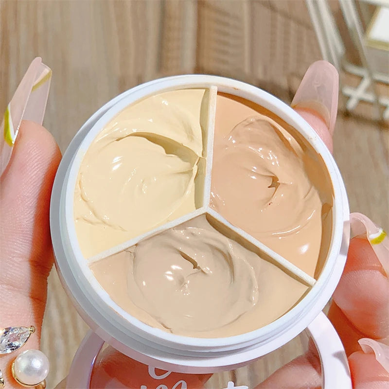 XIXI Pure Holding Makeup Three Color Concealer Spot Acne Print Repair Foundation Dark circles are not easy to stick powder Beauty World Shop