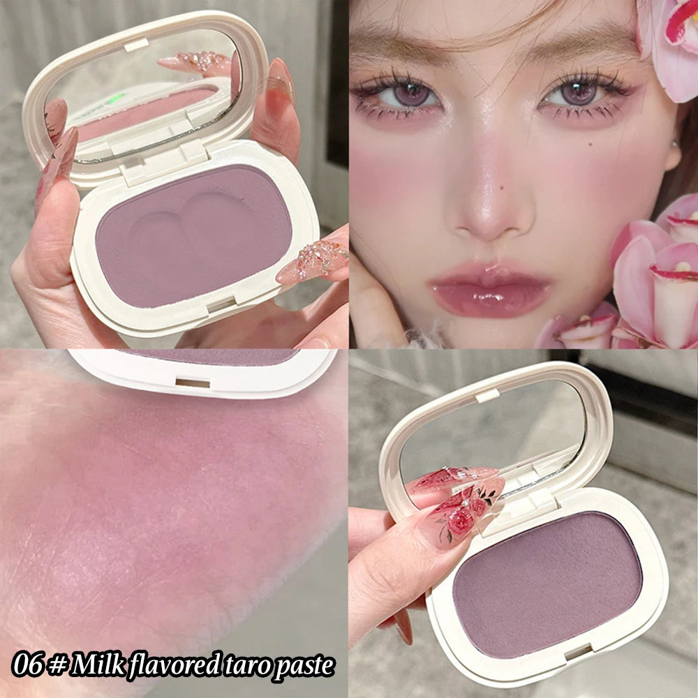 Single Color Blush Silky Texture High Color Rendering No Powder Feeling Low Saturation Long-lasting Natural Matte Blush Cream Beauty World Shop