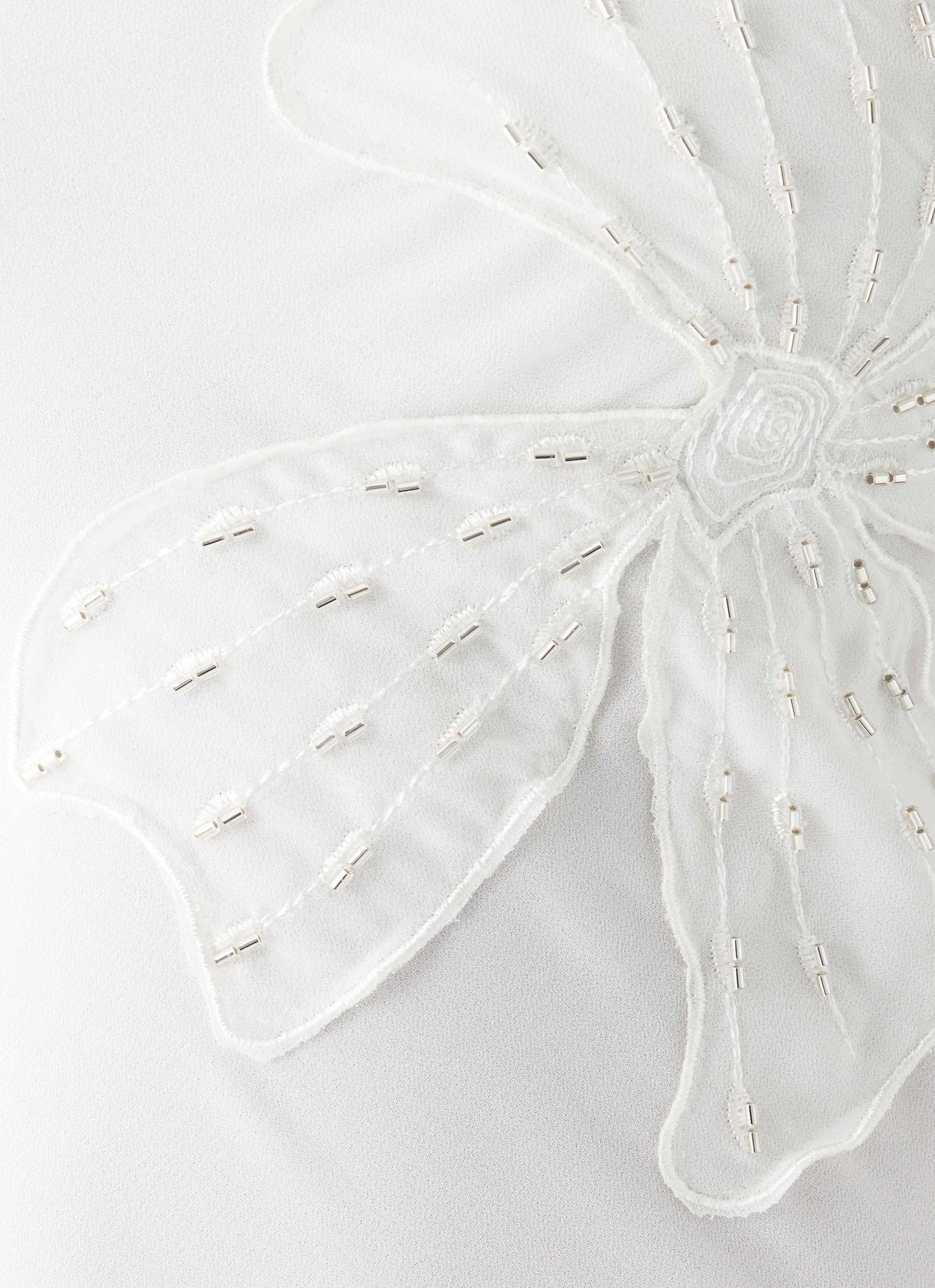 Sassafras Beaded Flower Strapless Maxi Dress - White Peppermayo Exclusive