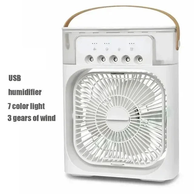 New 3 In 1 Fan AIr Conditioner Household Mini Air Cooler LED Night Light Portable Humidifier Air Adjustment Fan Office Home Fan Beauty World Shop