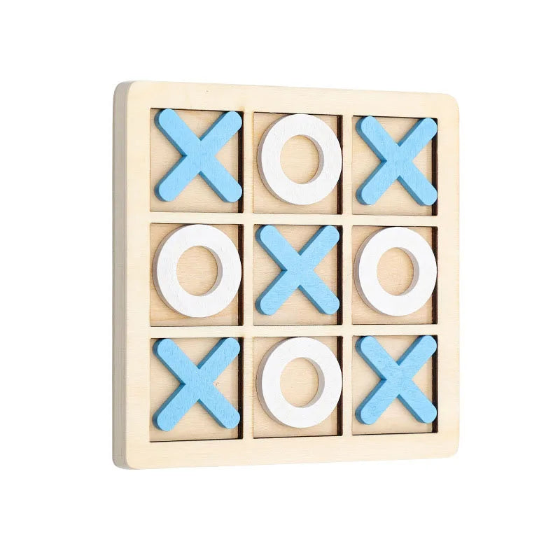 Montessori XO Chess Jigsaw Puzzle 3D Geometric Shapes Board Games For Kids Children Educational Wooden Toys Beauty Fashion