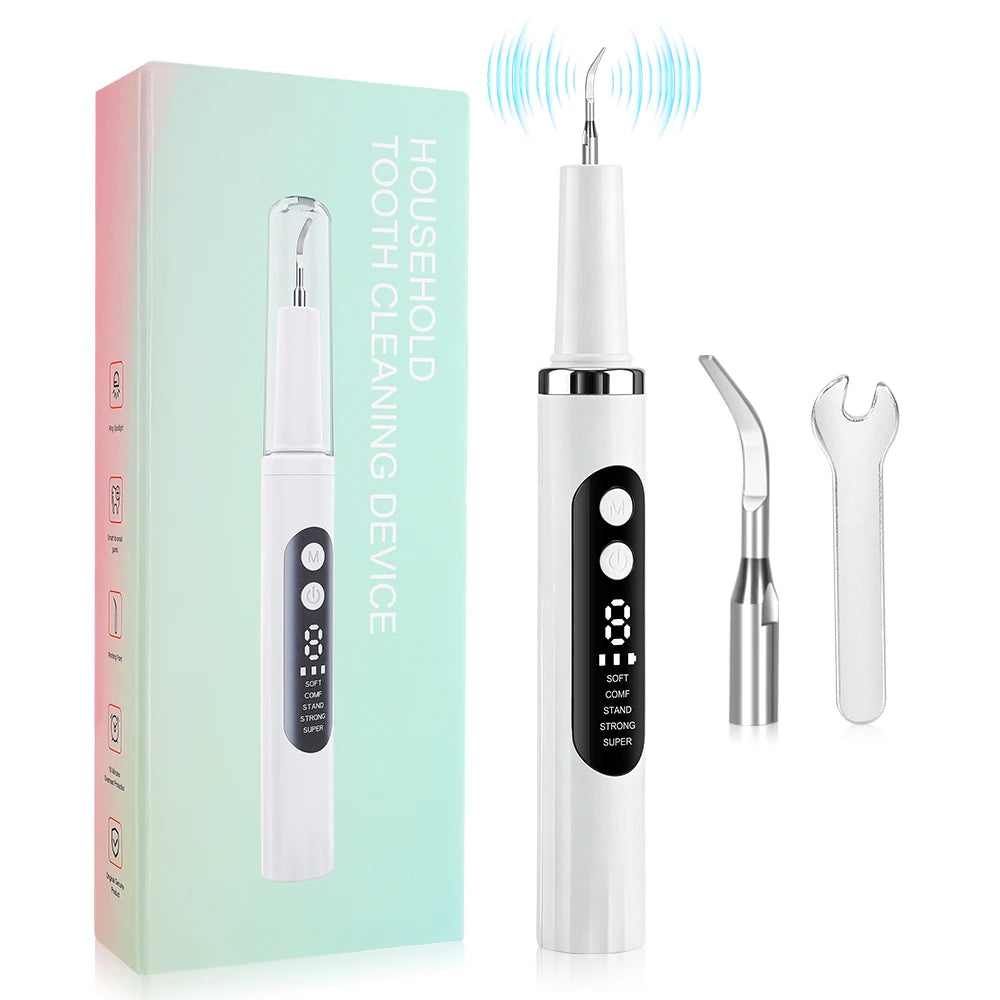 Intelligent Ultrasonic Dental Scaler Teeth Tartar Remover 5 Modes Electric LED Teeth Cleaner Tooth Stone Calculus Plaque Removal Beauty World Shop