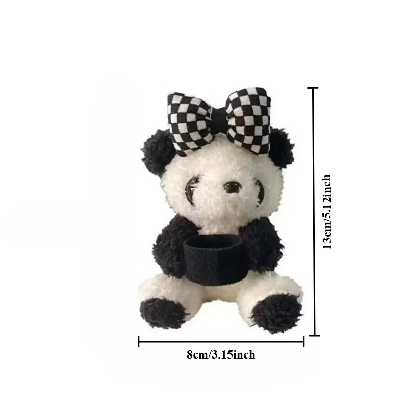 Car Cute Bowknot Panda Wiper Turn Signal Switch Ornaments Plush Decor Auto Interior Accessories Beauty World Shop